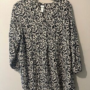 H&M Black and White Patterned Mini Dress